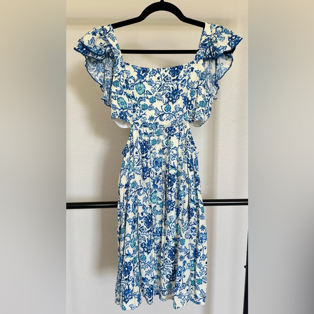 VICI Floral side cut-out mini dress.